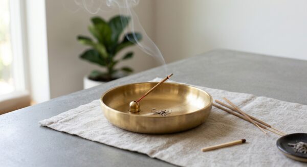 Minimalist Brass Incense Bowl