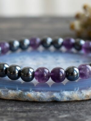 Amethyst & Hematite Stress-Relief Bracelet