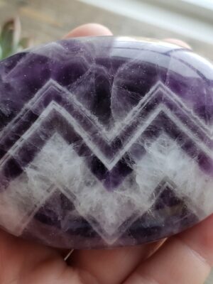 Banded Chevron Amethyst Palm Stone