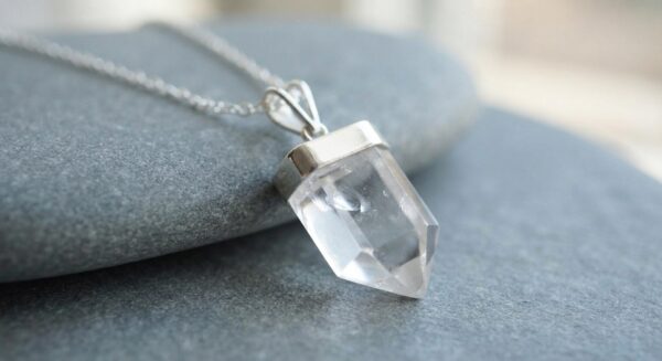Clear Quartz Point Solitaire Pendant Clear Quartz Point Solitaire Pendant