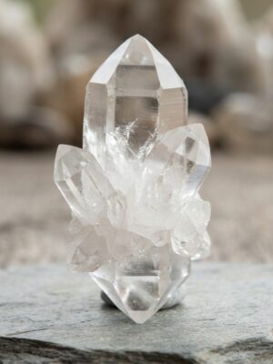 Double-Terminated Clear Quartz Cluster Point
