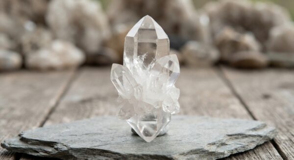 Double-Terminated Clear Quartz Cluster Point
