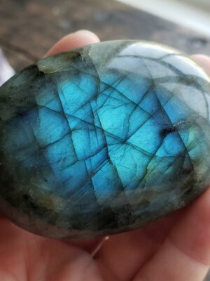 Flashy Blue Labradorite Palm Stone