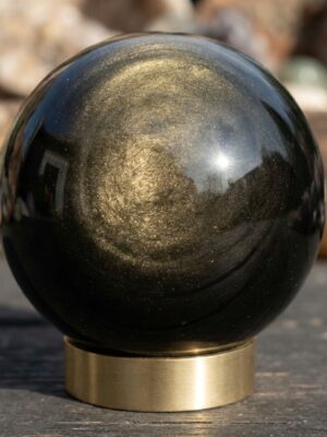 Golden Sheen Obsidian Sphere
