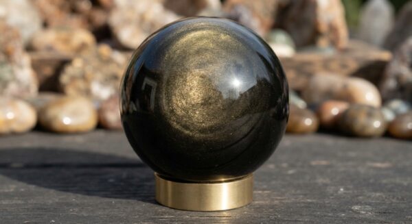 Golden Sheen Obsidian Sphere