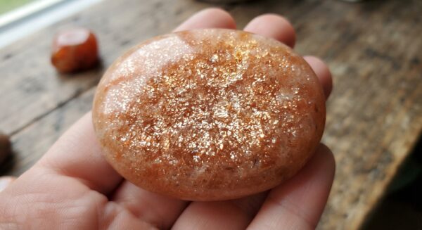 Golden Sunstone Palm Stone