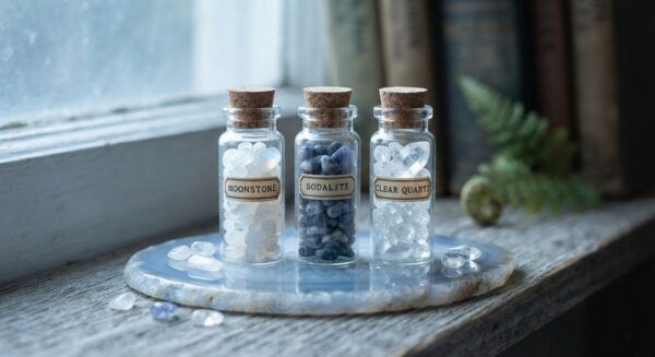 Intuition & Clarity Vial Set (Moonstone, Sodalite, Clear Quartz)