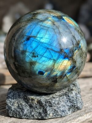 Labradorescent Blue Labradorite Sphere