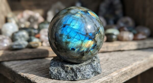 Labradorescent Blue Labradorite Sphere