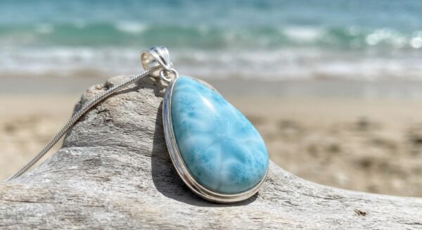Larimar Teardrop Silver Pendant Larimar Teardrop Silver Pendant