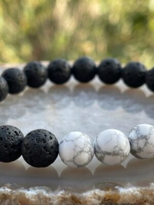 Lava Stone & Howlite Diffuser Bracelet