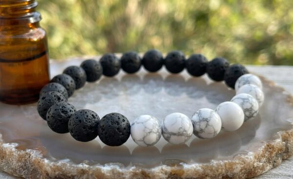 Lava Stone & Howlite Diffuser Bracelet